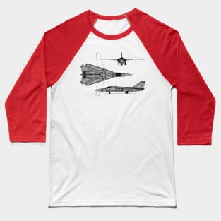 F-111 Aardvark Tri-view Baseball T-Shirt